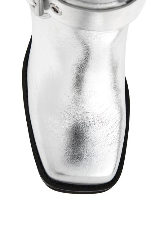 Azalea Wang Bronson Moto Boot In Silver
