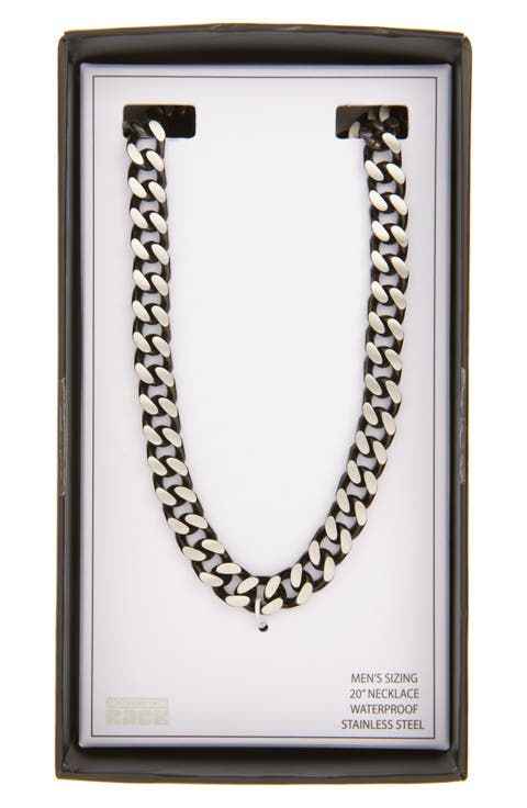 Men's Waterproof Edge Plated Curb Link Necklace