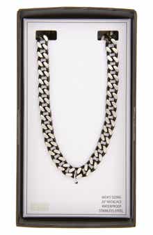 NORDSTROM RACK Men's Waterproof Edge Plated Curb Link Necklace