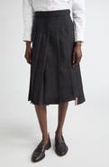 Thom Browne Classic Tipping Pleated Wool Skirt