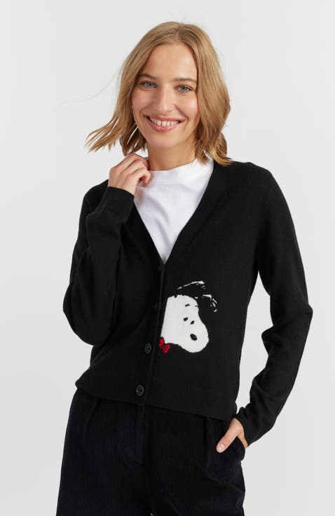 Wool-Cashmere Snoopy Peekabow Cardigan