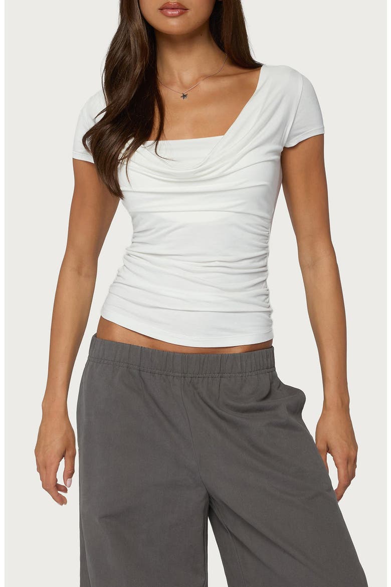 Yoya Layered Cowl Neck Top, Main, color, CREAM
