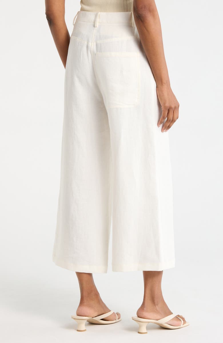 TWP Howard Crop Linen Pants, Alternate, color, Ivoire
