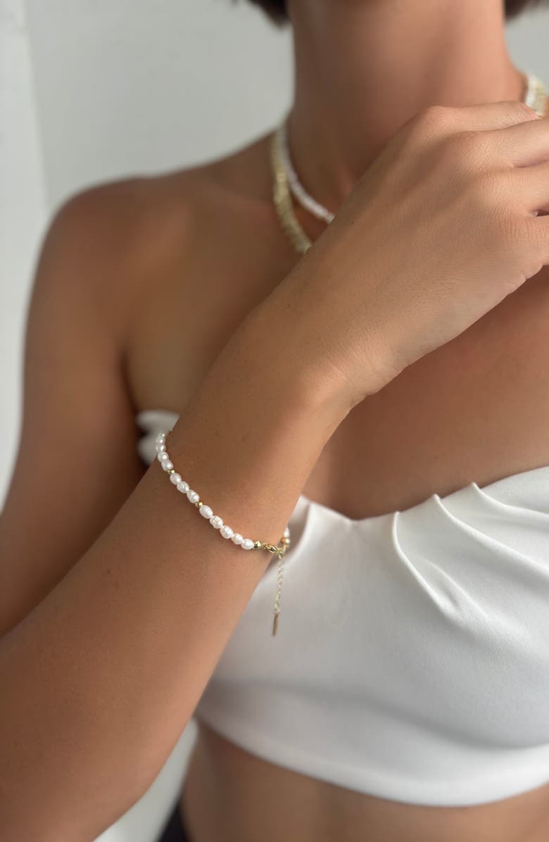 st. Moran Freshwater Seed Pearl Bracelet, Alternate, color, White