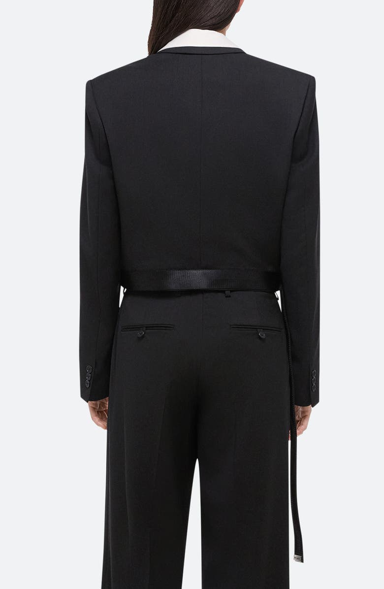 Helmut Lang Wool Wrap Crop Blazer, Alternate, color,