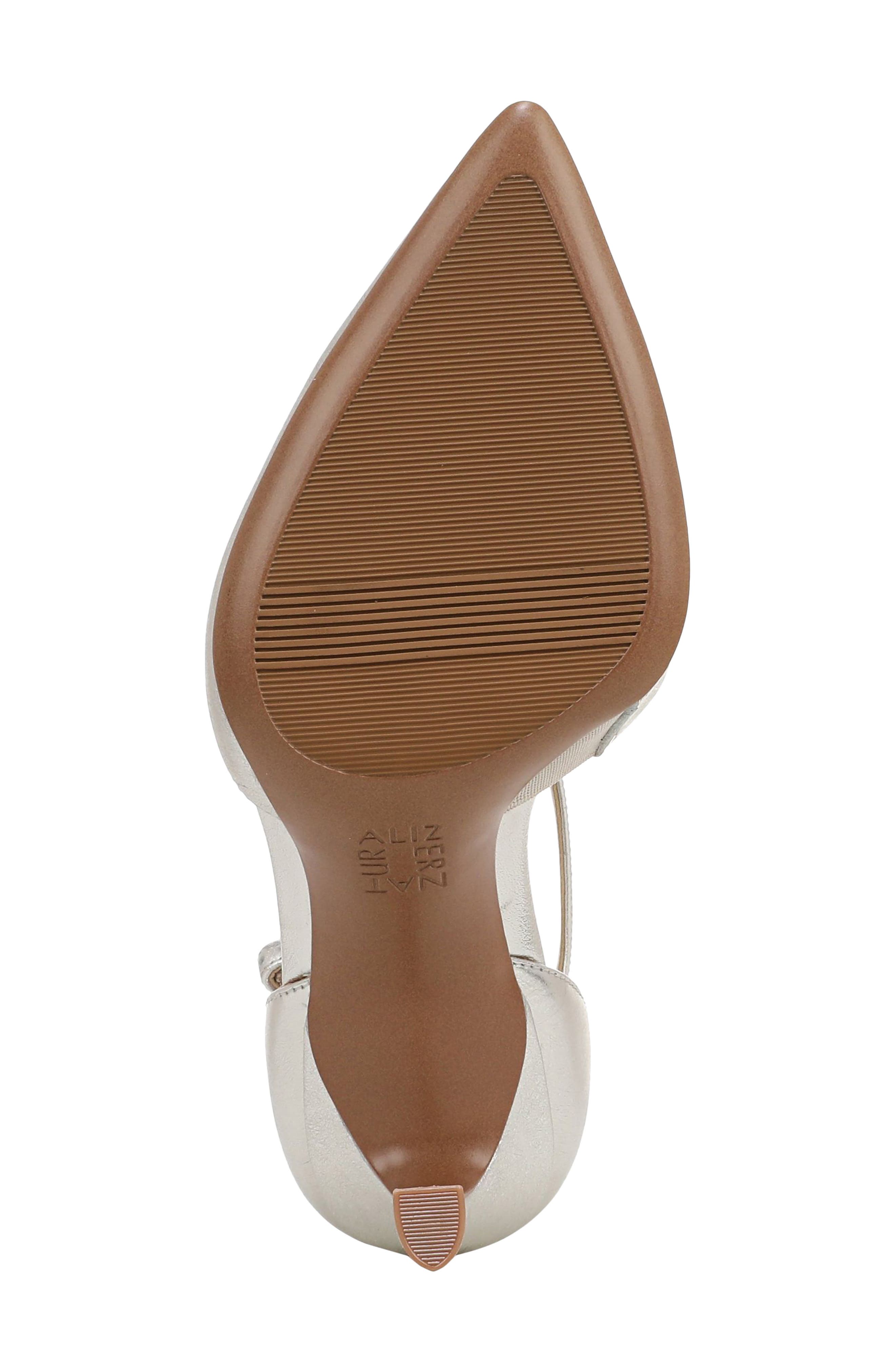 Angelina Ankle Strap Pointed Toe Pump, Alternate, color, SILVER SAND