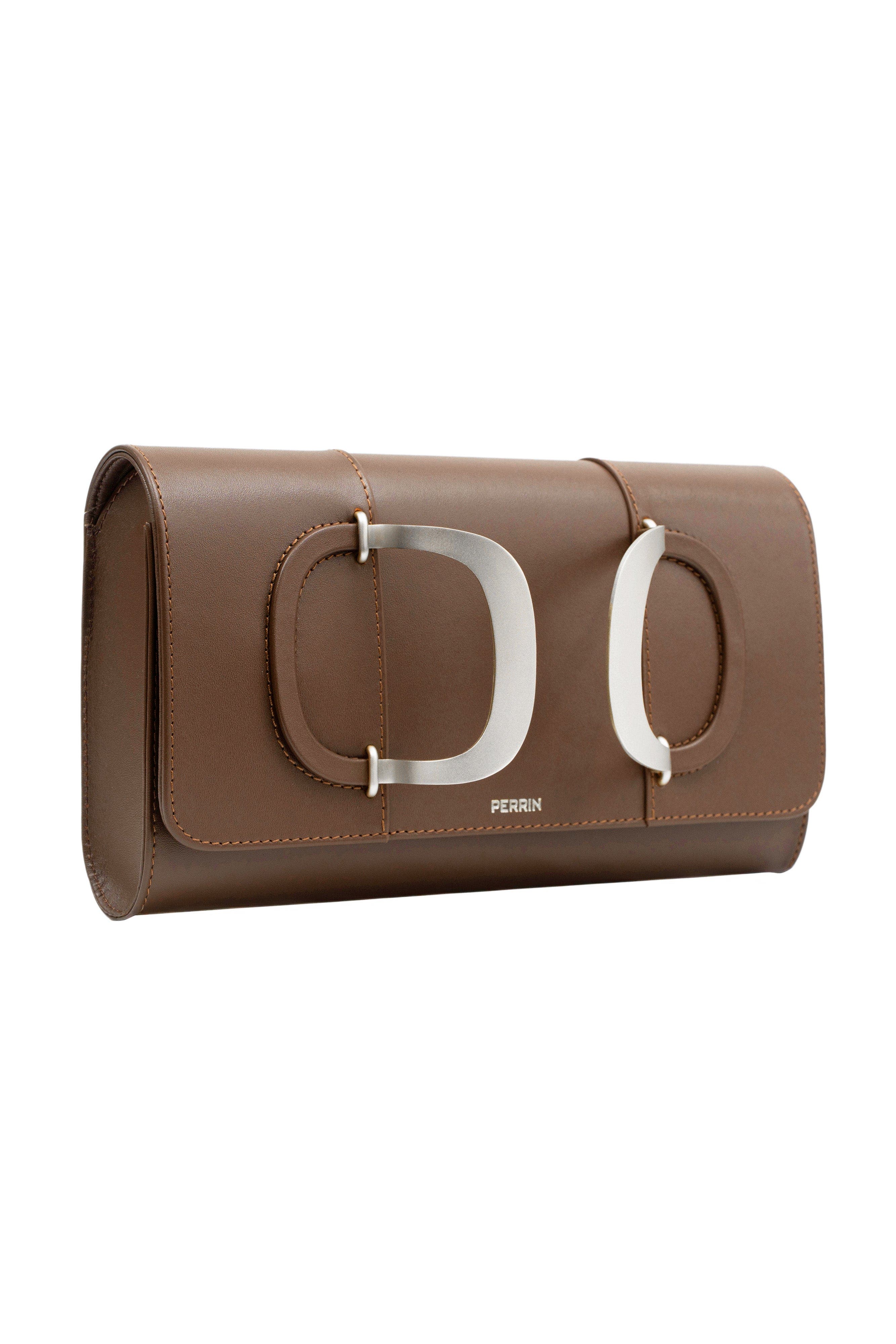 PERRIN PARIS Duelle Clutch, Alternate, color, Sepia