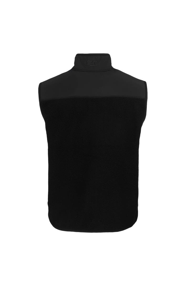 Cutter & Buck Men's Cutter & Buck  Black Wisconsin Badgers Big & Tall Cascade Eco Sherpa Fleece Full-Zip Vest, Alternate, color, 