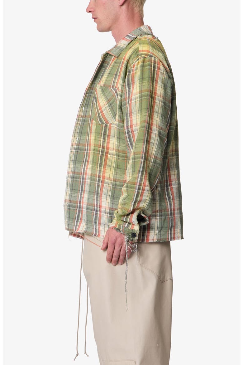 Vintage Plaid Flannel Shirt, Alternate, color, GREEN