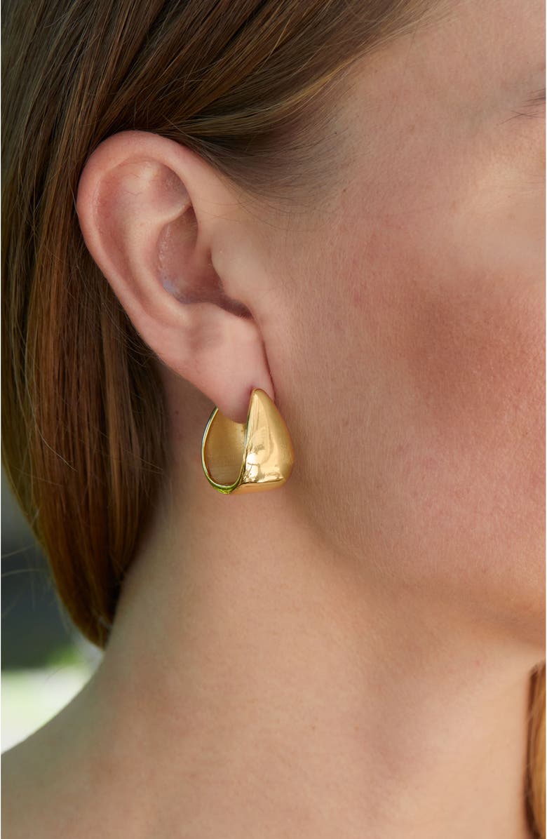 SAVVY CIE JEWELS Sterling Silver Bold Huggie Hoop Earrings, Alternate, color, Yellow