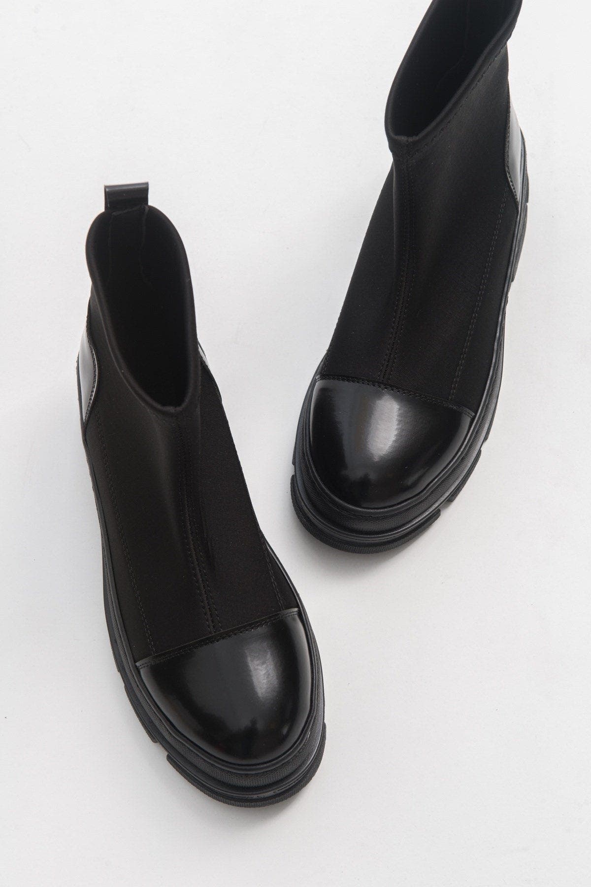 Prologue Shoes Bendis Scuba Boot, Alternate, color, Black Faux Leather