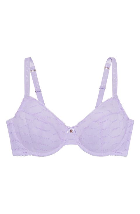 Flocked Logo Unlined Demi Bra (Plus)