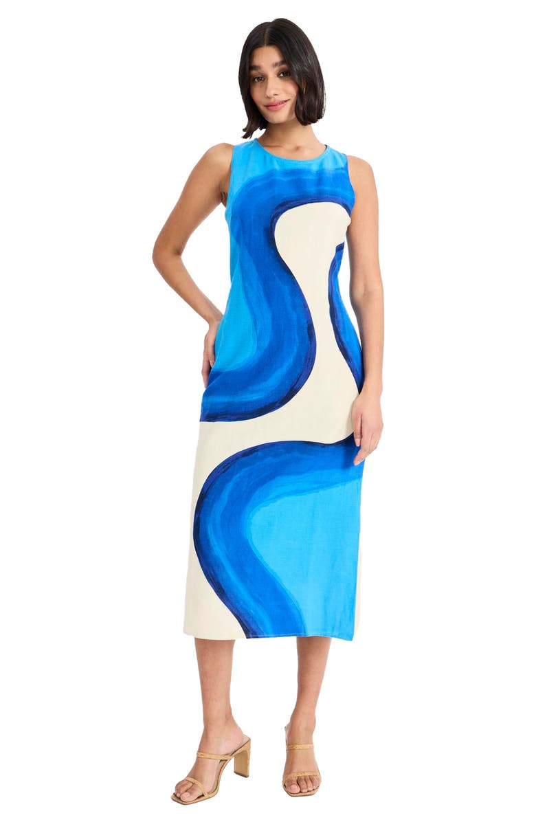 Donna Morgan Sleeveless A-Line Midi Dress, Alternate, color, 