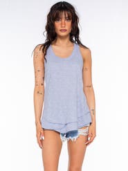 WILT Clothing Shrunken Mock Hem Shirttail Tank