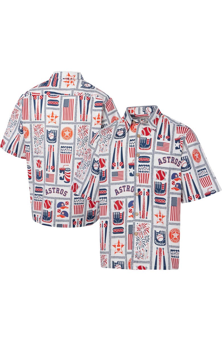 Reyn Spooner Men's Reyn Spooner White Houston Astros Americana Button-Up Shirt, Main, color, White