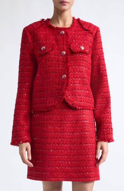 Fringe-Trimmed Tweed Jacket