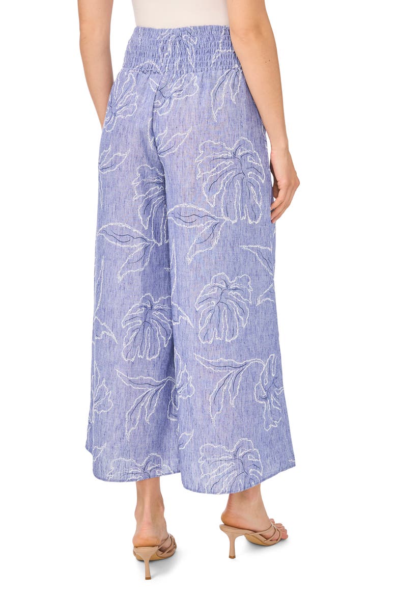 Embroidered Wide Leg Pants, Alternate, color, BASE BLUE