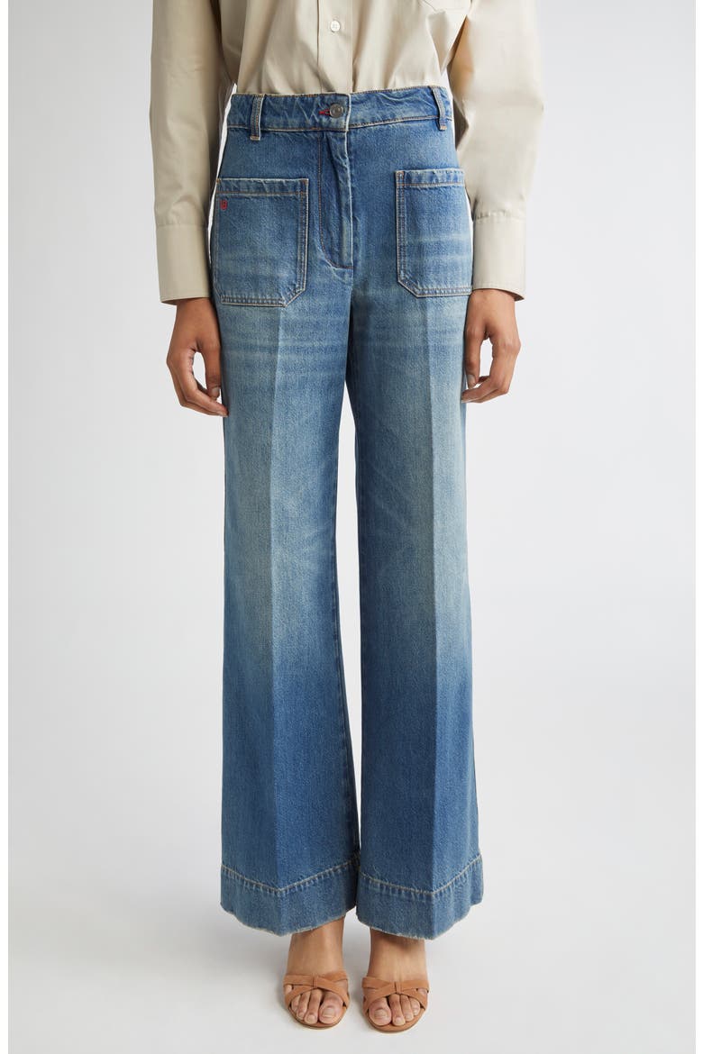 Alina Flare Jeans, Main, color, WASHED BLUE