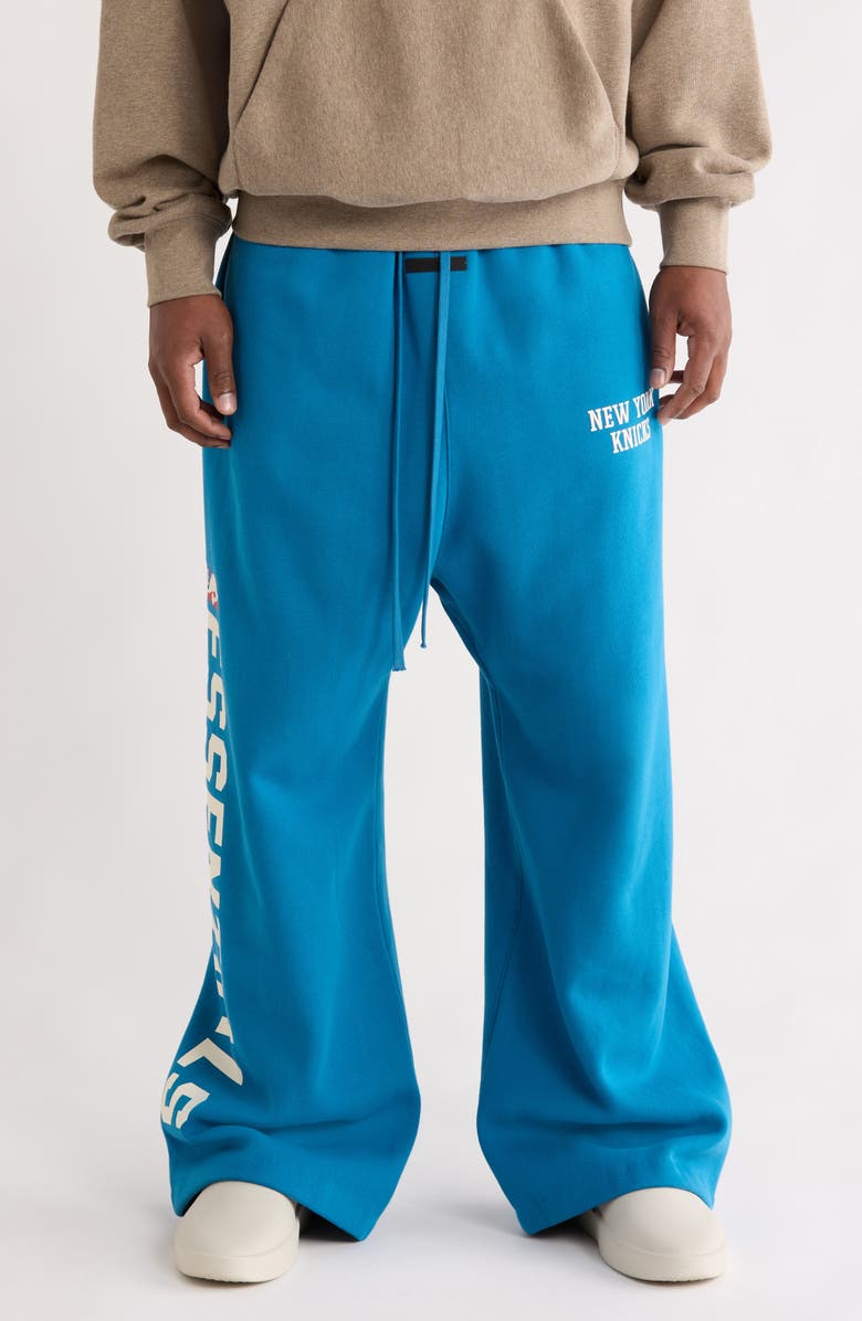 Fear of God Essentials Knicks Lounge Fit Sweatpants, Main, color, Blue Sapphire