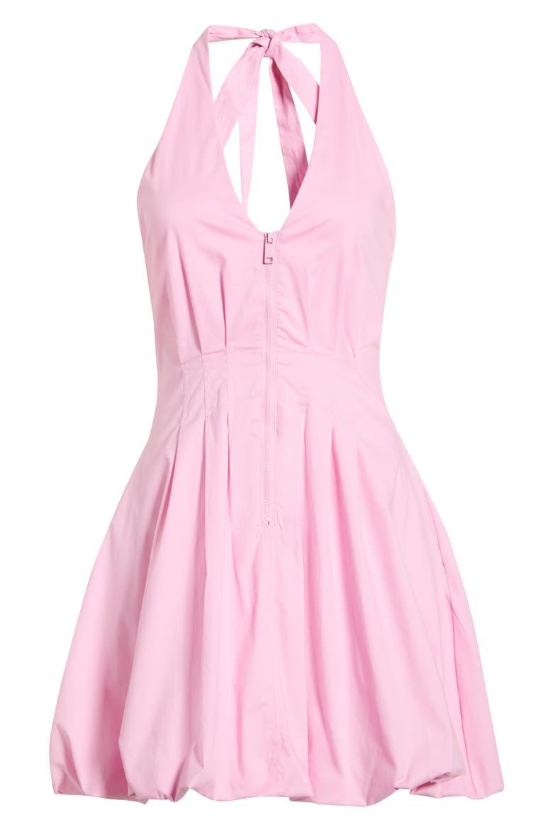 Dianna Halter Neck Stretch Cotton Minidress, Alternate, color, PASTEL LILAC