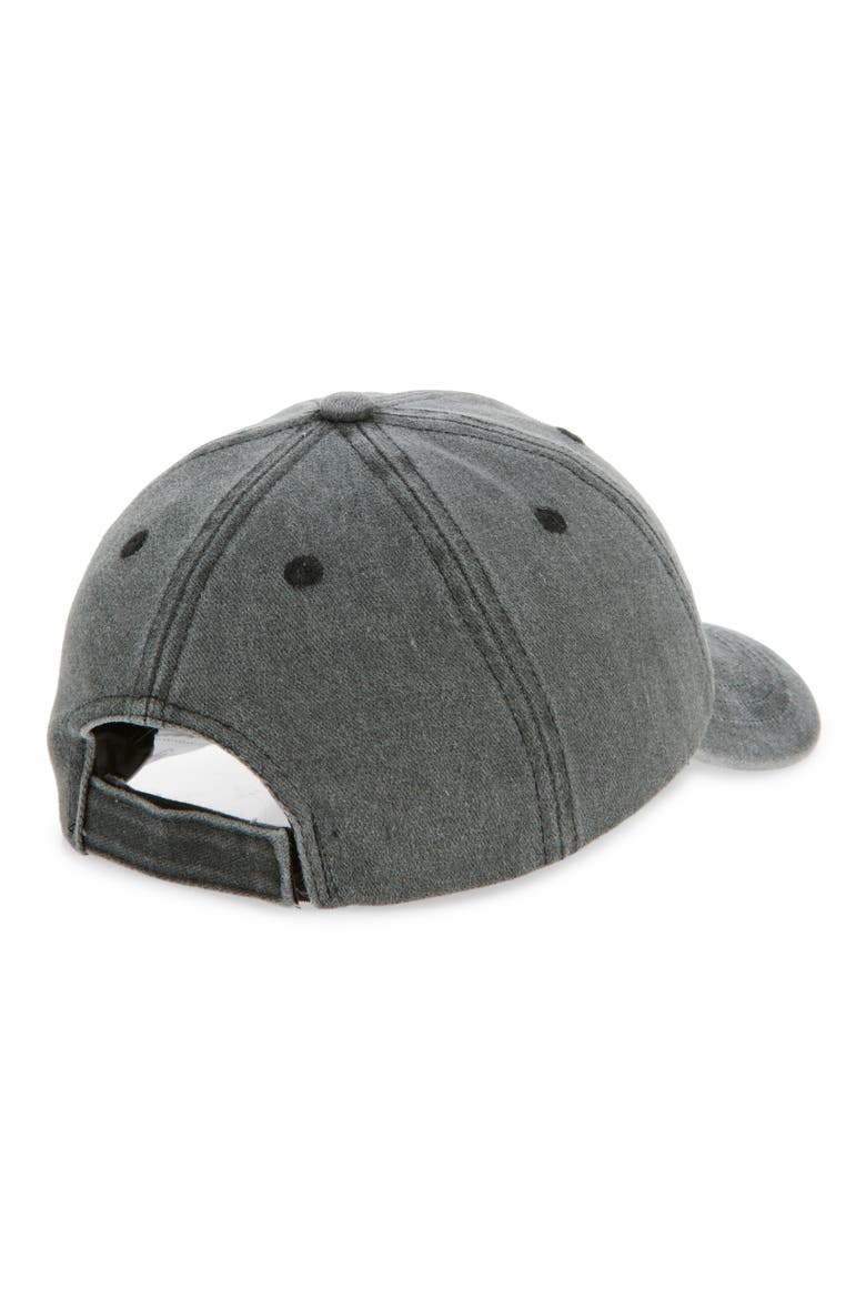 Kids' Embroidered Floral Denim Baseball Cap, Alternate, color, BLACK