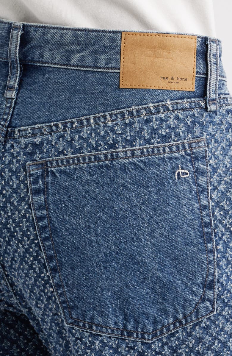 rag & bone Logan Textured Wide Leg Jeans, Alternate, color, Blue Textured Denim