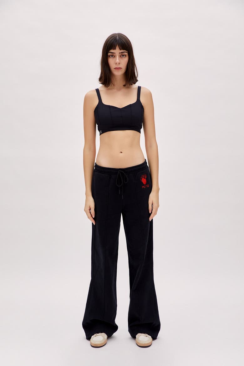 Cotton Destroyed Sweatpant, Alternate, color, BLACK