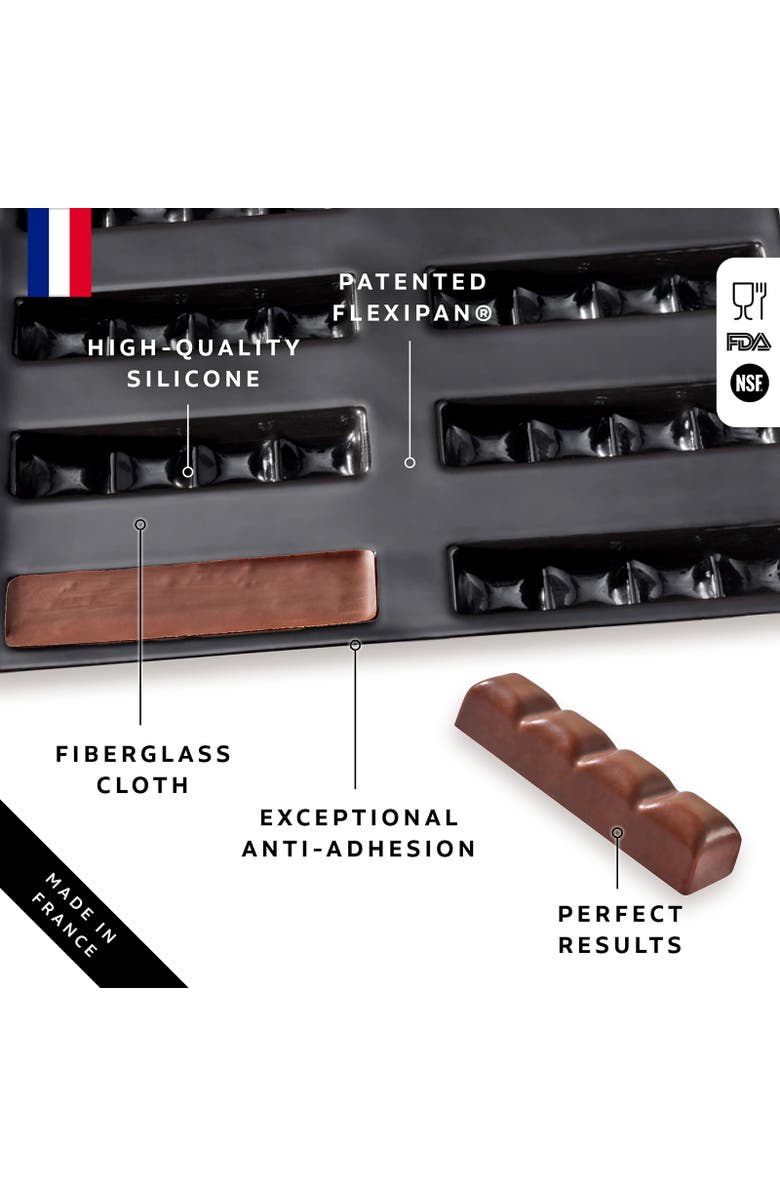 Silpat Flexipan 12 Chocolate Granola Bars Premium Silicone Baking Pan, Alternate, color, Black