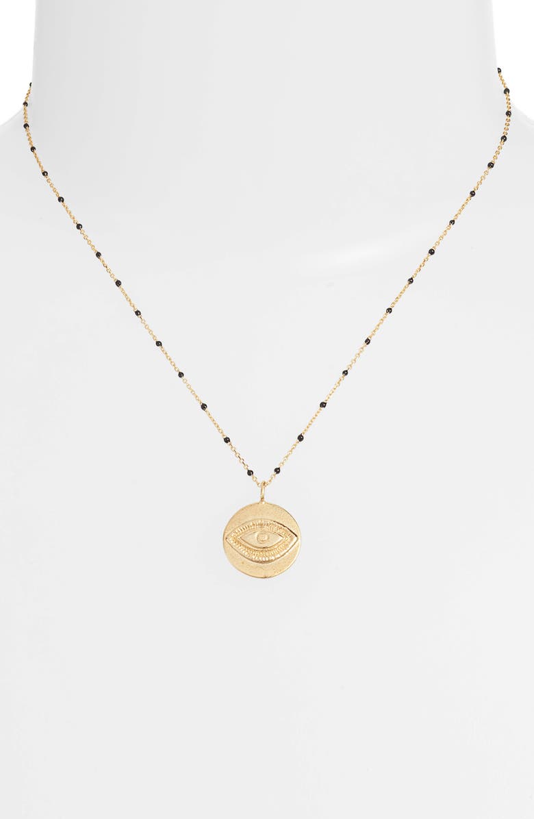 Argento Vivo Sterling Silver Argento Vivo Evil Eye Pendant Station Necklace, Alternate, color, 