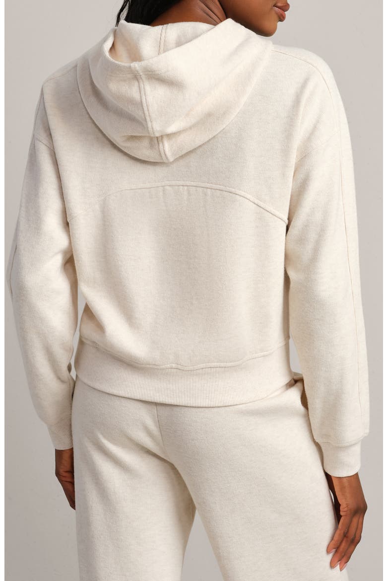 Signature Cotton Blend Rib Half Zip Hoodie, Alternate, color, OATMEAL HEATHER