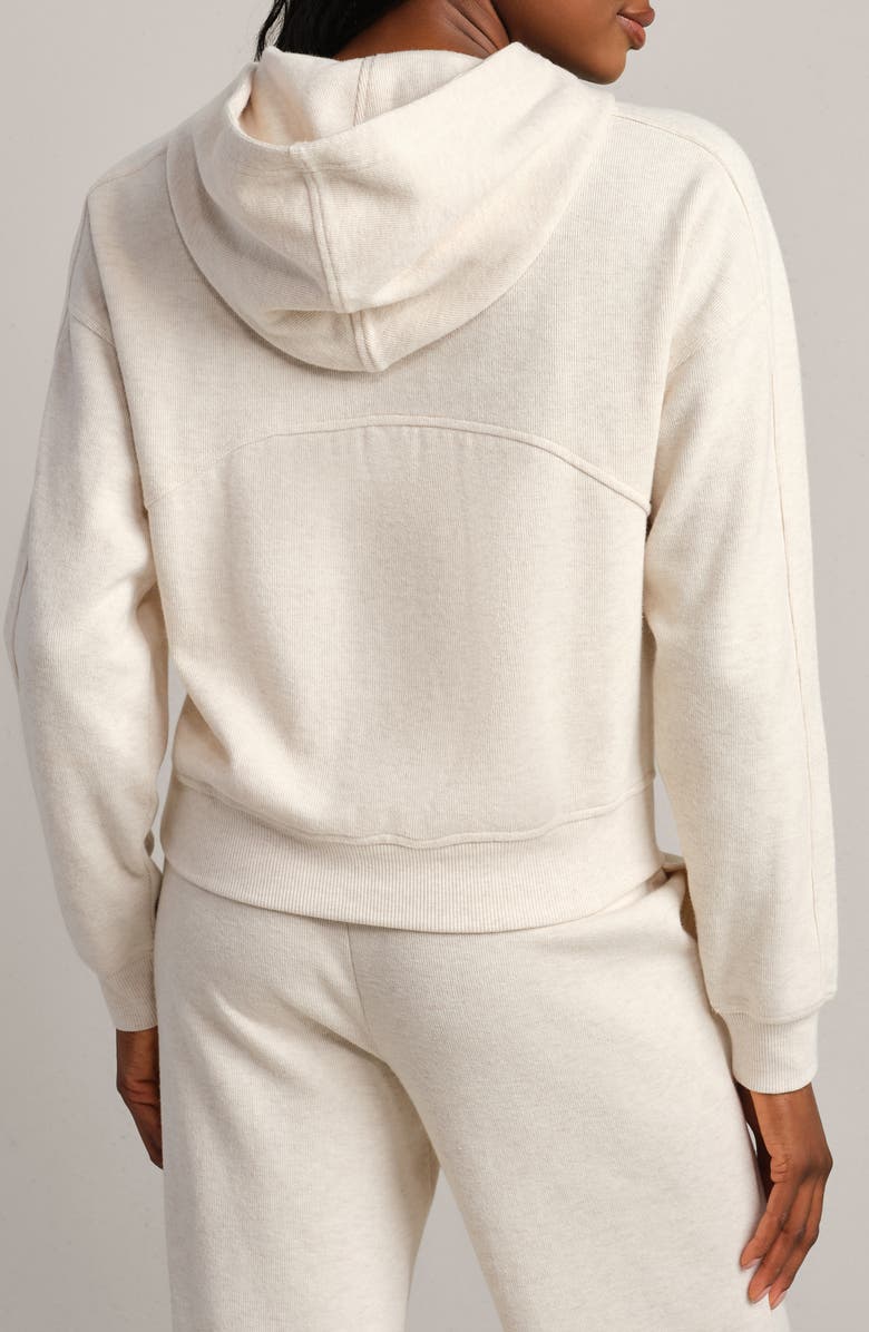 Rhone Signature Cotton Blend Rib Half Zip Hoodie, Alternate, color, Oatmeal Heather