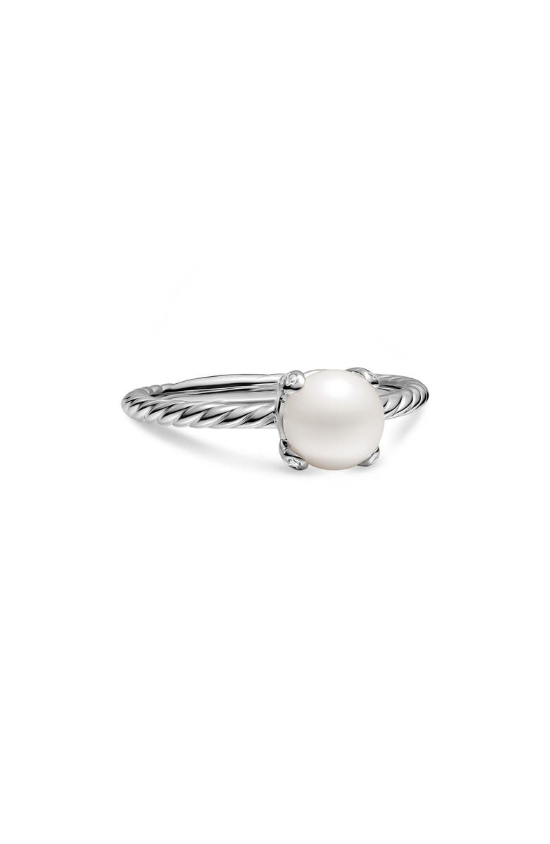David Yurman Pearl Classics Ring in Sterling Silver with Diamonds, 2mm, Alternate, color, Silver Pave