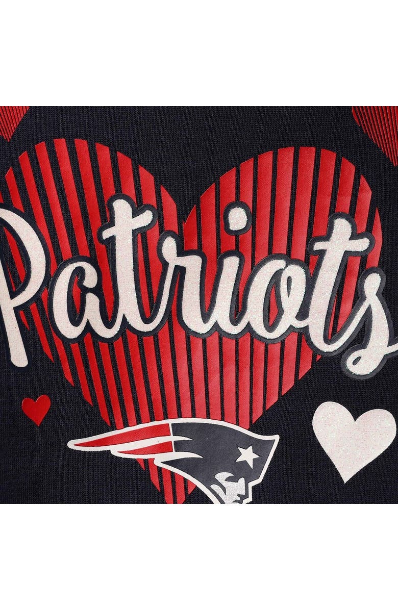 Outerstuff Girls Preschool Navy New England Patriots All Hearts Jersey Tri-Blend Dress, Alternate, color, 