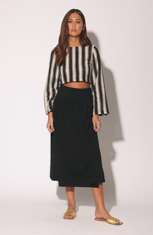 Shop Walter Baker Colette Long Sleeve Crop Top In Stripe Crochet