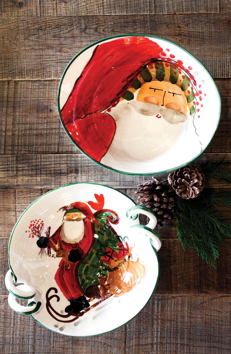 VIETRI Old St. Nick Scallop Handled Bowl, Alternate, color, 