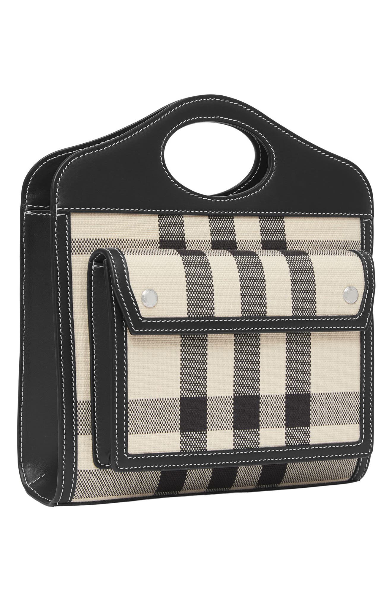 Burberry Check Jacquard Pocket Tote, Alternate, color, 
