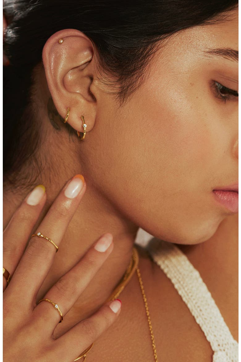 Mini Linear Diamond Stud Earrings, Alternate, color, YELLOW GOLD