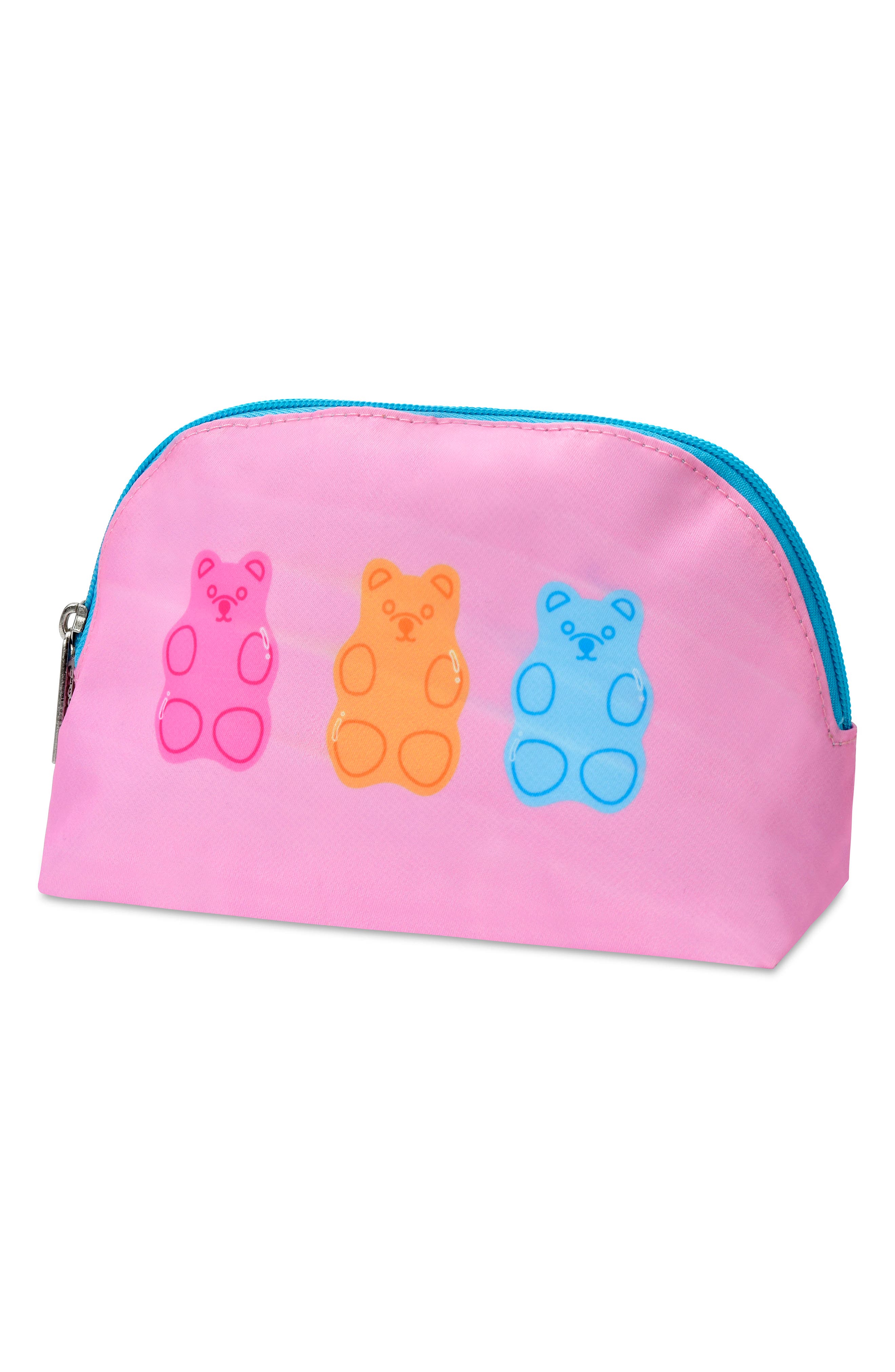 Kids' Jelly Bears Oval Cosmetic Bag, Alternate, color, PINK MULTI