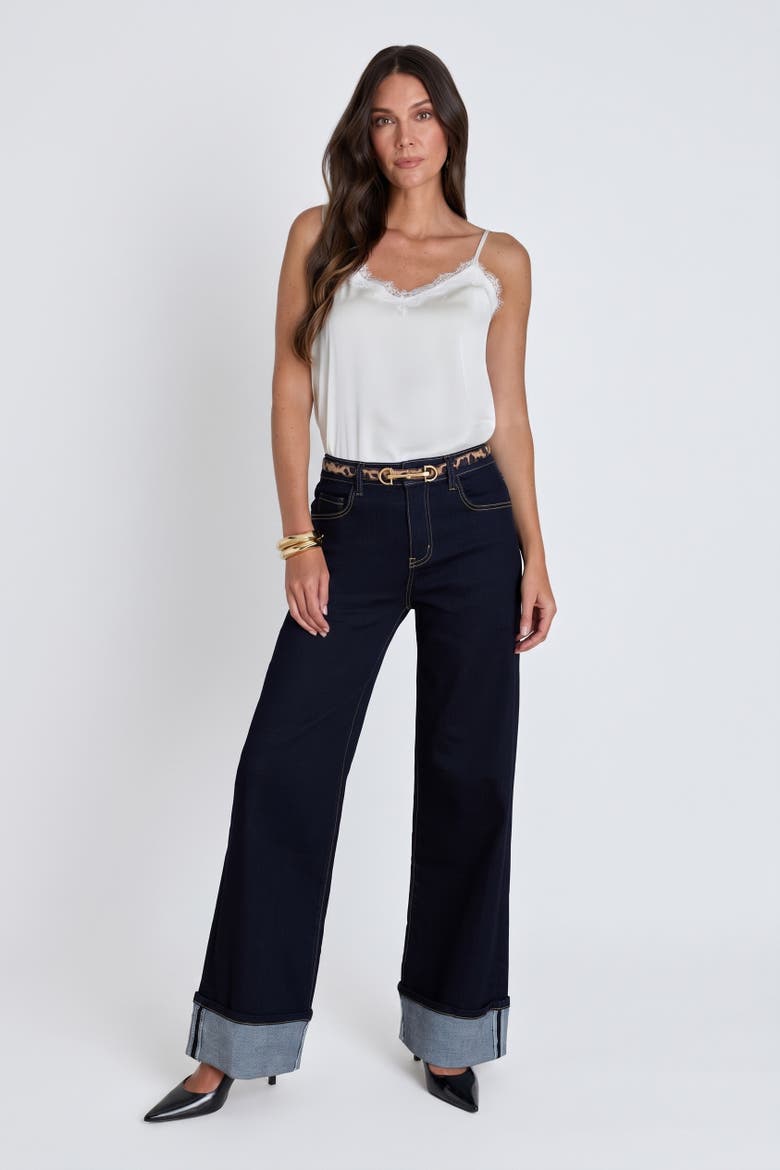 Claire Palazzo Cuff Jean, Alternate, color, Indigo