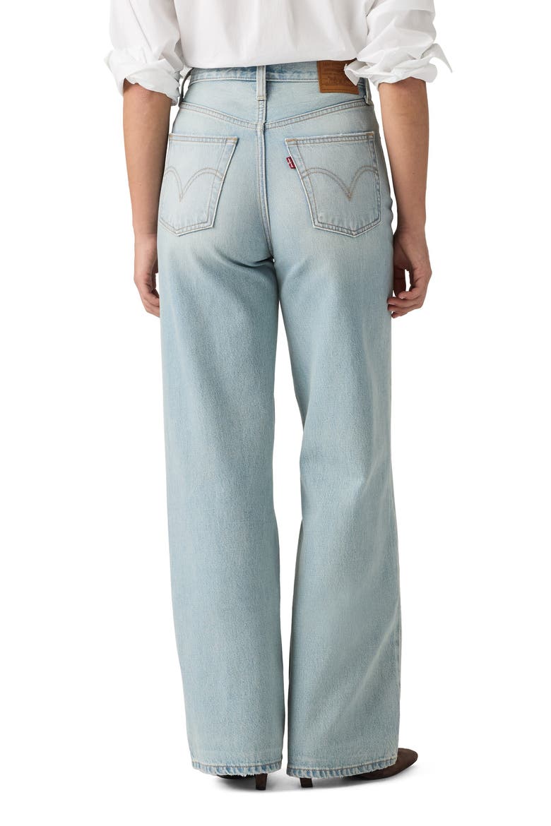 Ribcage Ripped High Waist Wide Leg Jeans, Alternate, color, SET UP