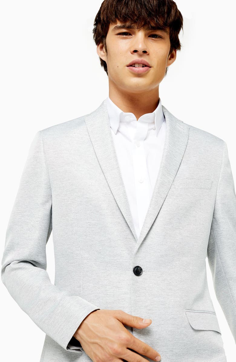 Topman Clay Skinny Fit Twill Suit Jacket, Alternate, color,