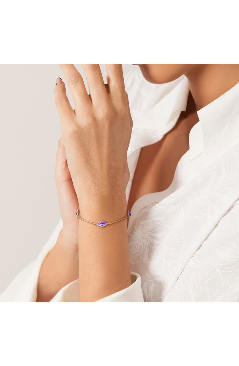 Julianna B. Gemstone & Diamond Station Bracelet 14K, Alternate, color, Amethyst