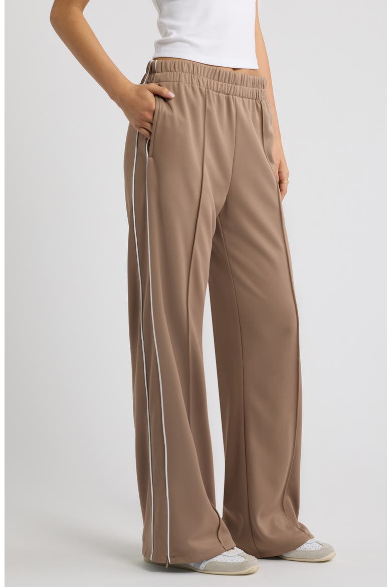 Fleece Track Pants, Main, color, BROWN TRAIL