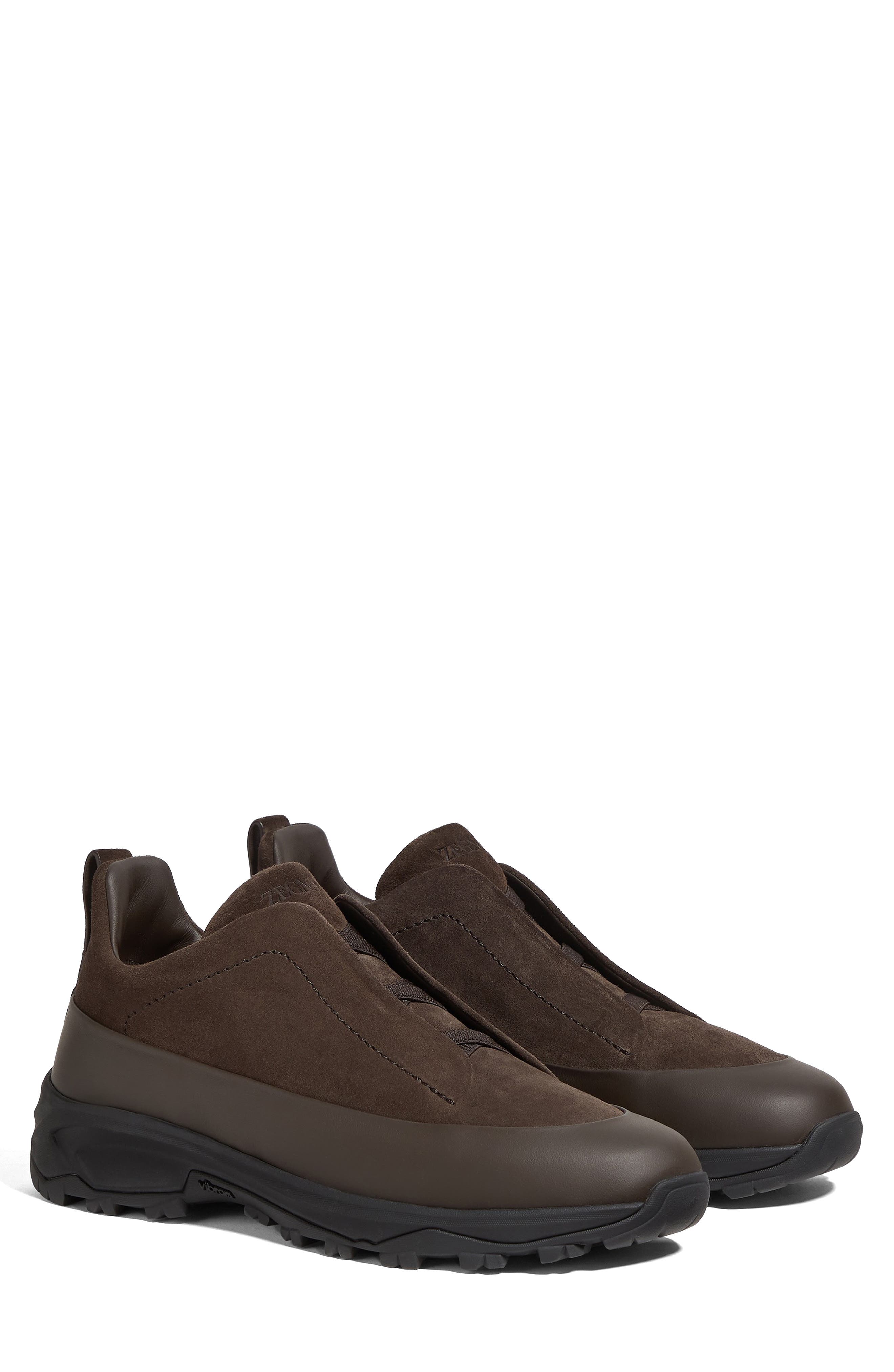 ZEGNA Triple Stitch<sup>™</sup> Monte Sneaker, Main, color, Dark Brown