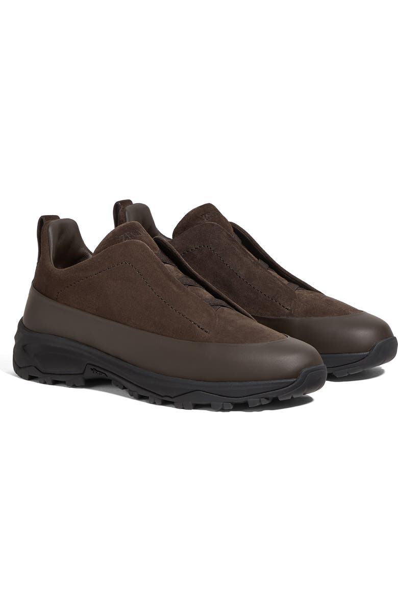 ZEGNA Triple Stitch<sup>™</sup> Monte Sneaker, Main, color, Dark Brown