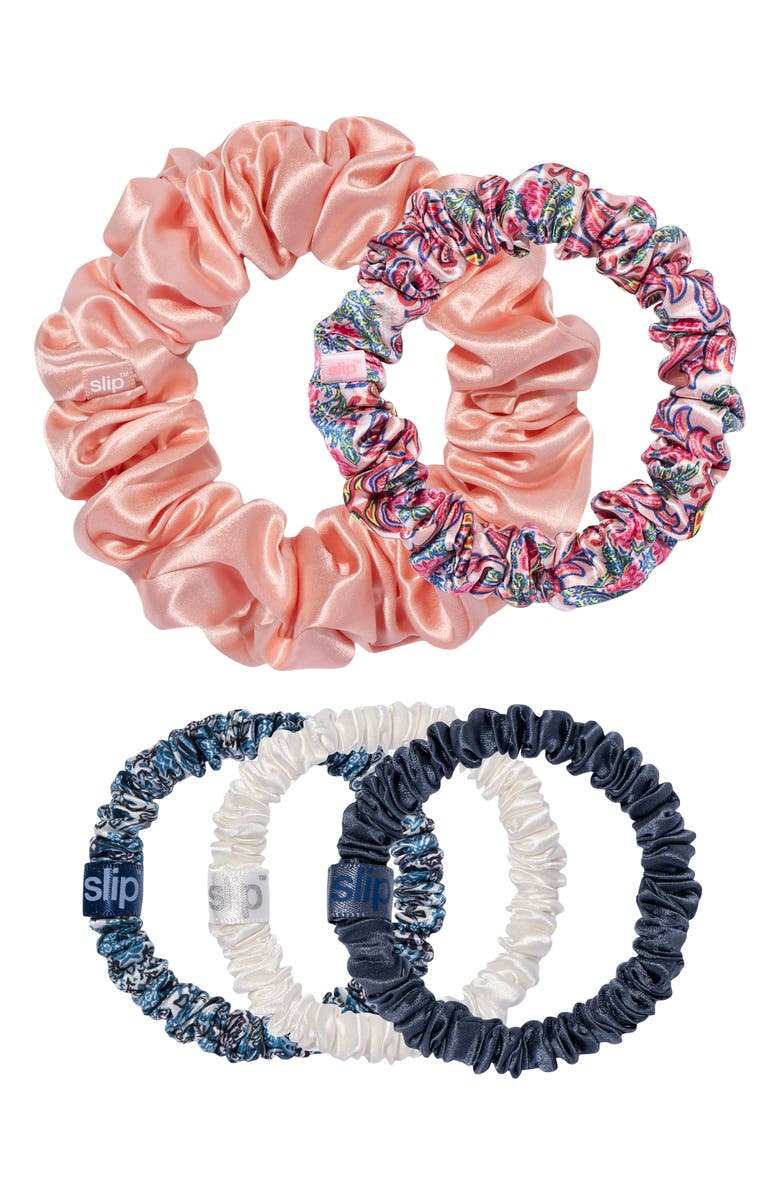 slip Pure 5-Pack Silk Scrunchies Set (Limited Edition) $44 Value, Main, color, 