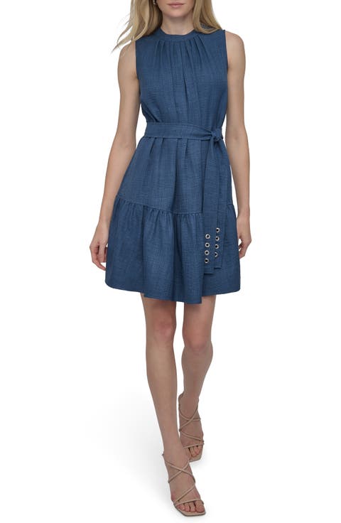 Tie Waist Denim Dress