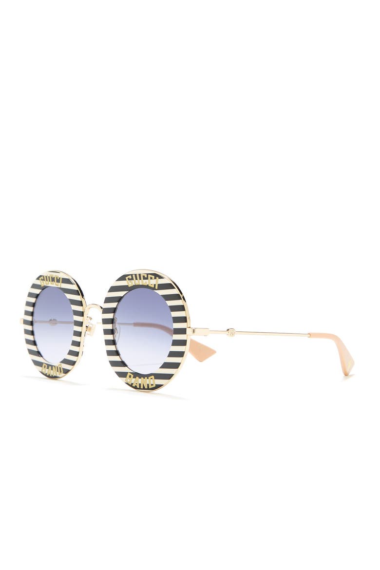 Band 44mm Round Sunglasses, Alternate, color, BLK/WT STRP
