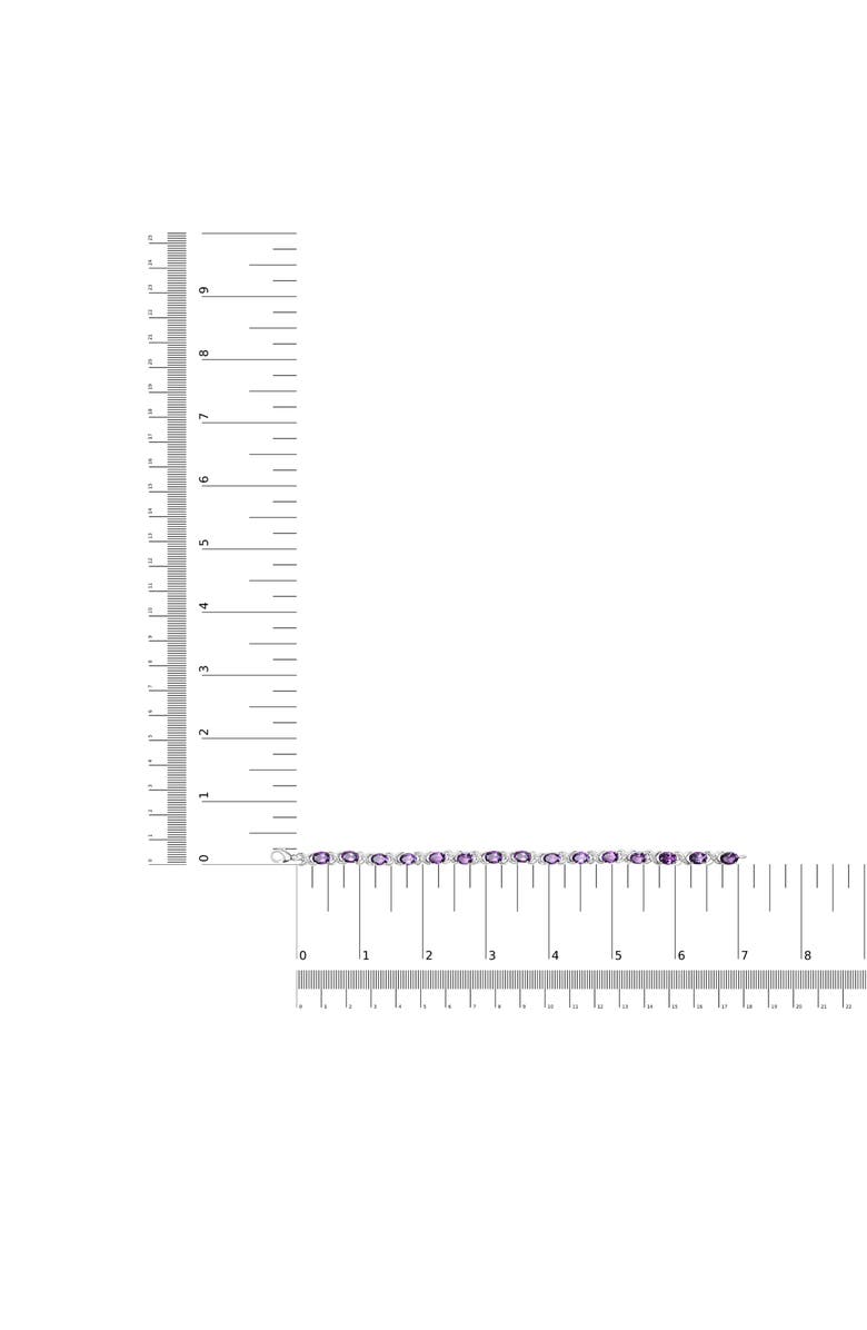 Haus of Brilliance Silver Amethyst & Diamond Accent X-Link Bracelet, Alternate, color, White