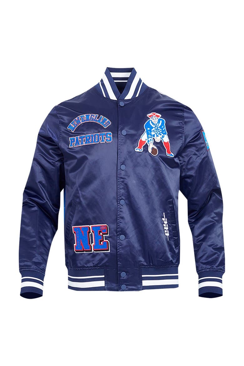 Men's Pro Standard Navy New England Patriots Sublimated Satin Full-Snap Jacket, Alternate, color, Navy
